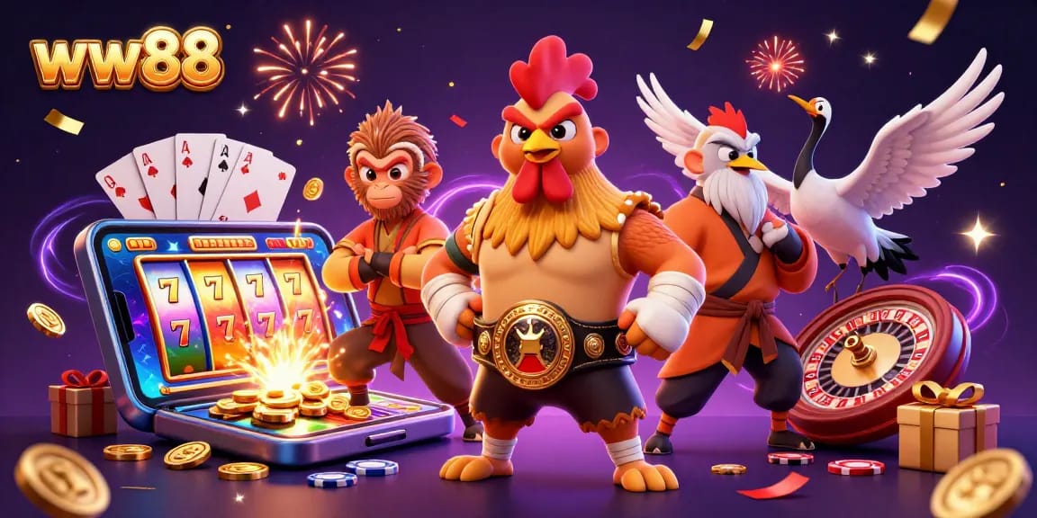 Experience thrilling wins at ww88 with a dynamic gaming environment featuring exciting casino elements and colorful characters.