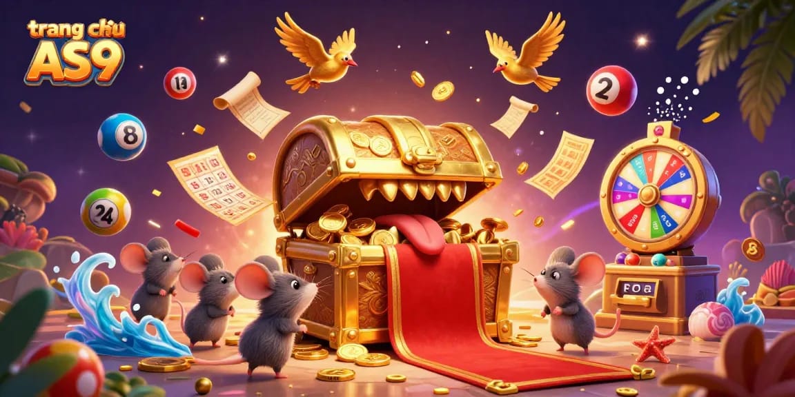 Play exciting games on trang chủ AS9 with golden treasure chests and dynamic lottery elements.