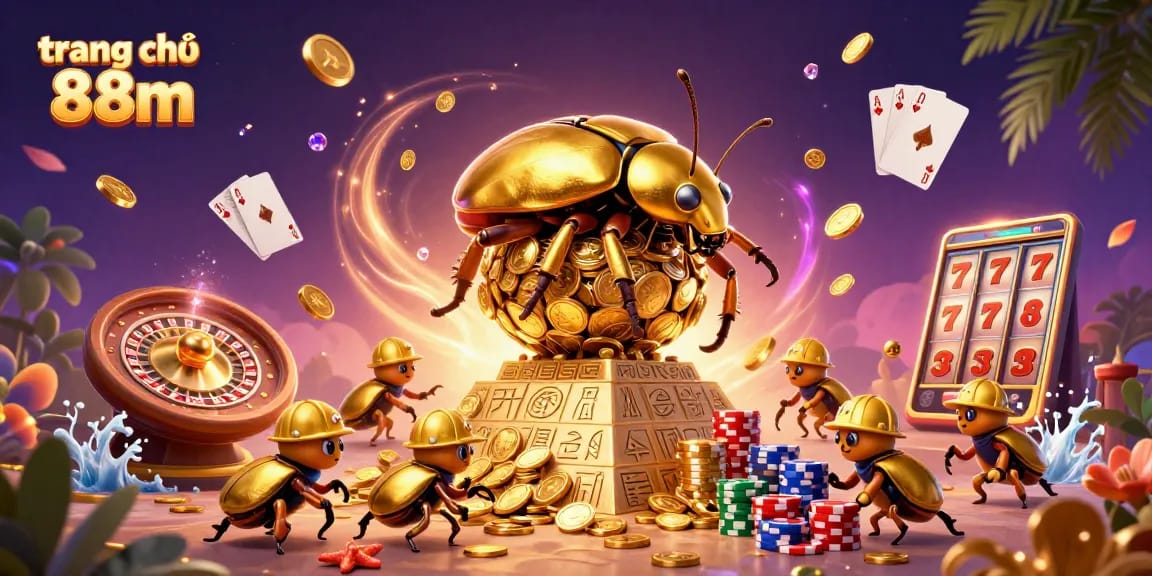 Experience excitement at trang chủ 88m with a golden beetle theme and casino elements!