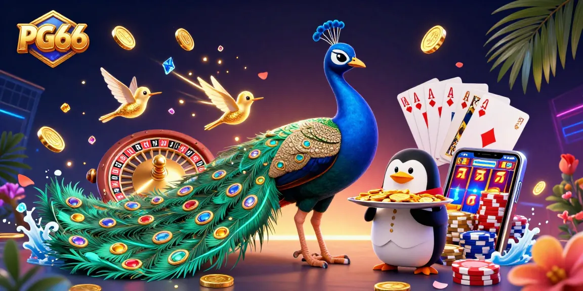 Engage with PG66 and experience a vibrant casino atmosphere filled with sparkling gems and golden chips.