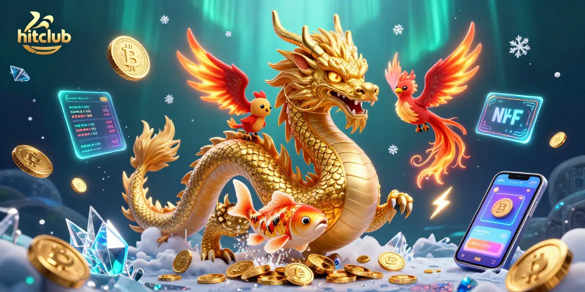 Experience thrilling gameplay at hitclub with golden dragons, koi fish, and crypto elements.