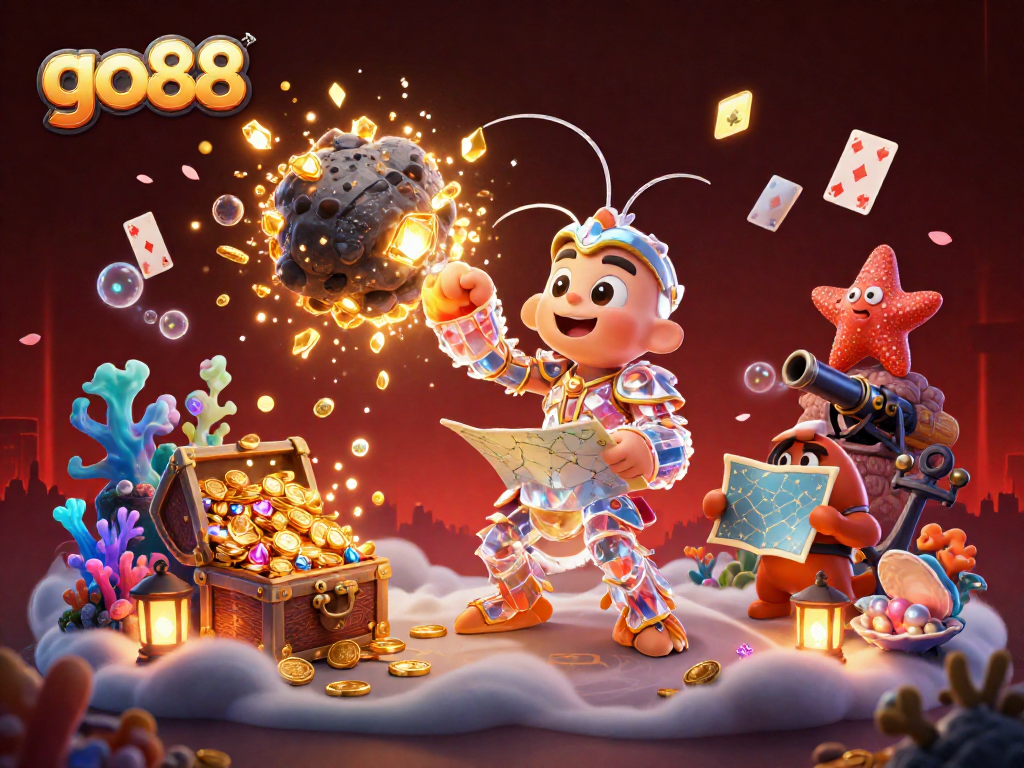 Engage in thrilling gameplay at go88 with vibrant 3D casino action featuring a galactic mantis shrimp.