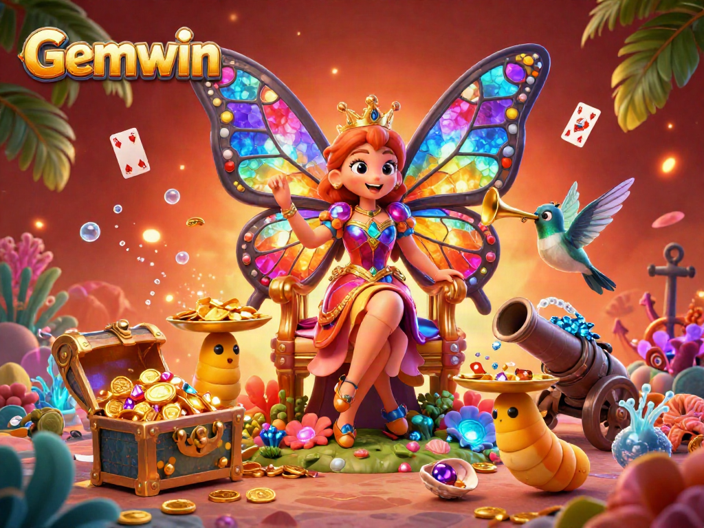 Experience rich excitement at Gemwin with an enchanting casino scene filled with gems and treasure.