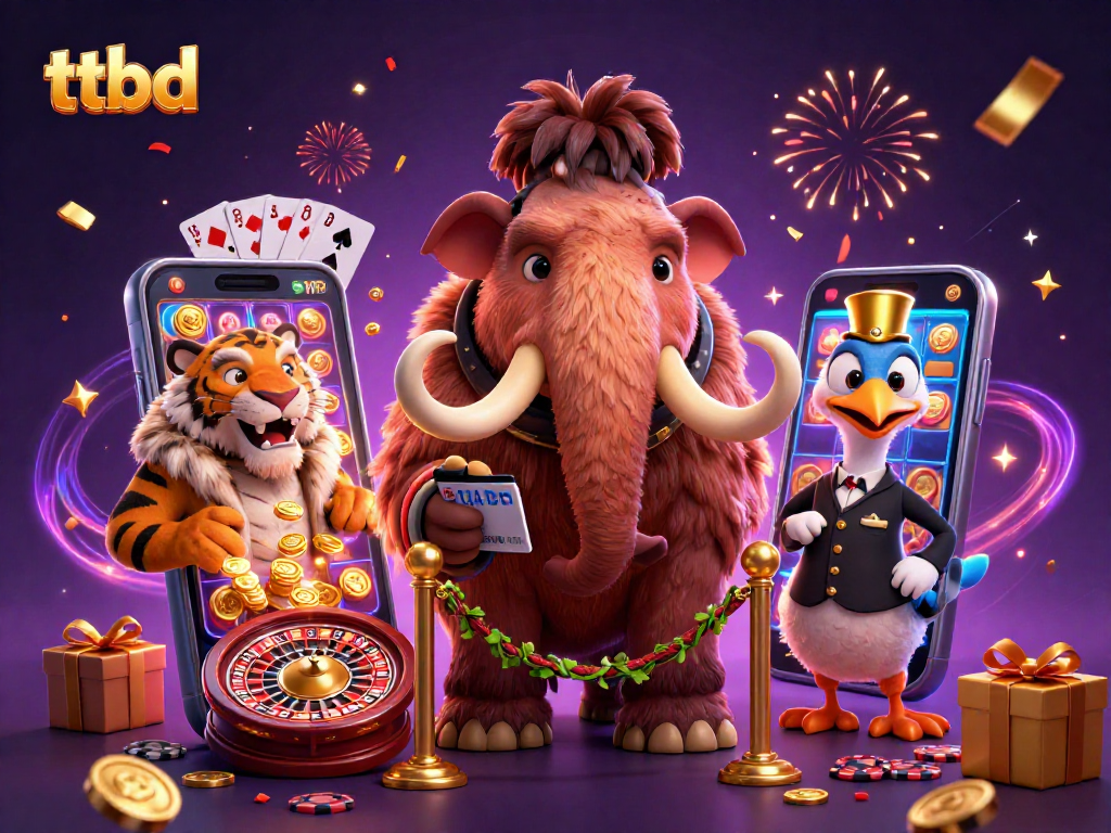 Join the excitement of ttbd with a vibrant 3D scene of animated characters engaging in casino fun.
