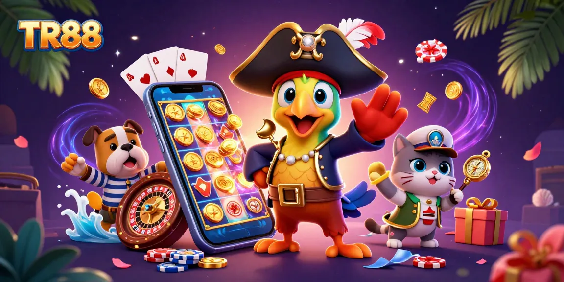 Experience the excitement of TR88 with colorful slots and dynamic casino elements.