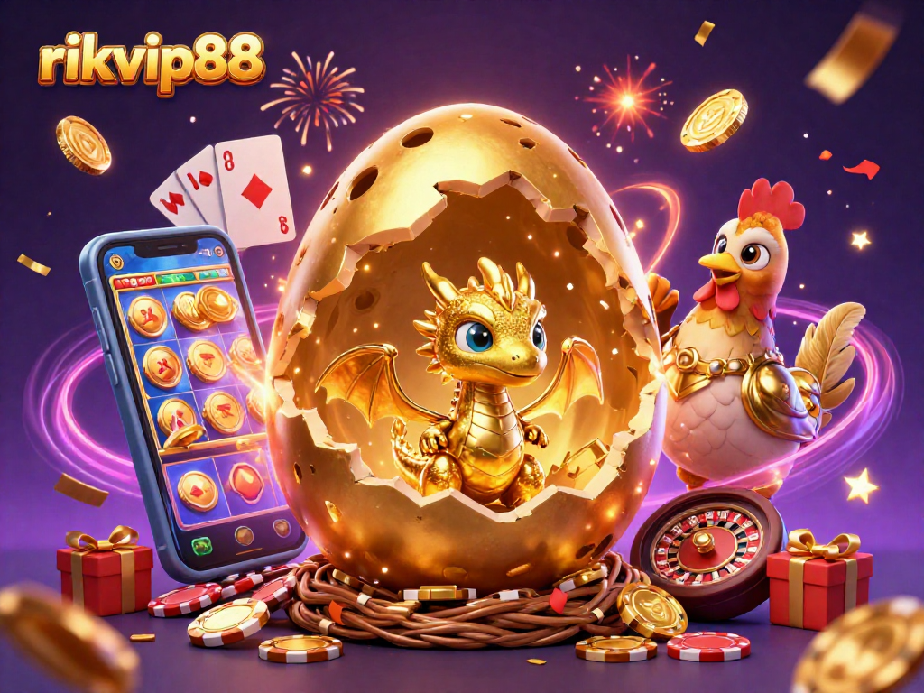 Engage in exciting gaming experiences with rikvip88 through a vibrant 3D fantasy casino scene.