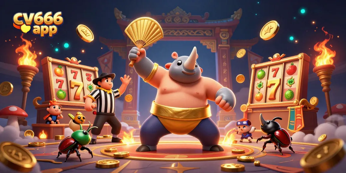 Play big with the cv666 app in a vibrant 3D illustration of dynamic casino battles.