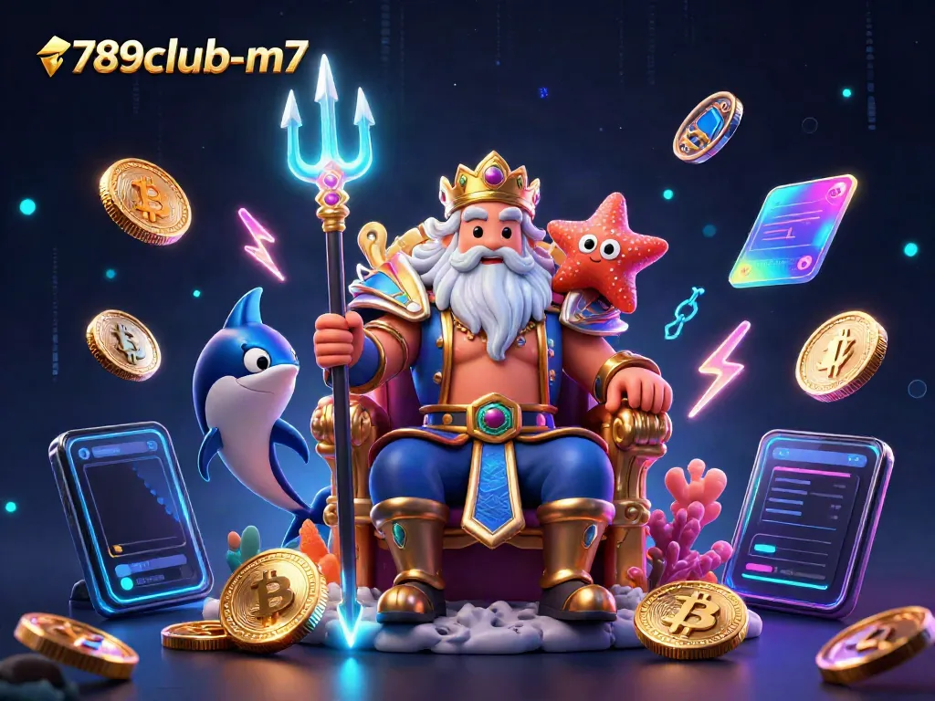 Engage in the thrilling world of 789club-m7 with vibrant characters and digital casino elements.