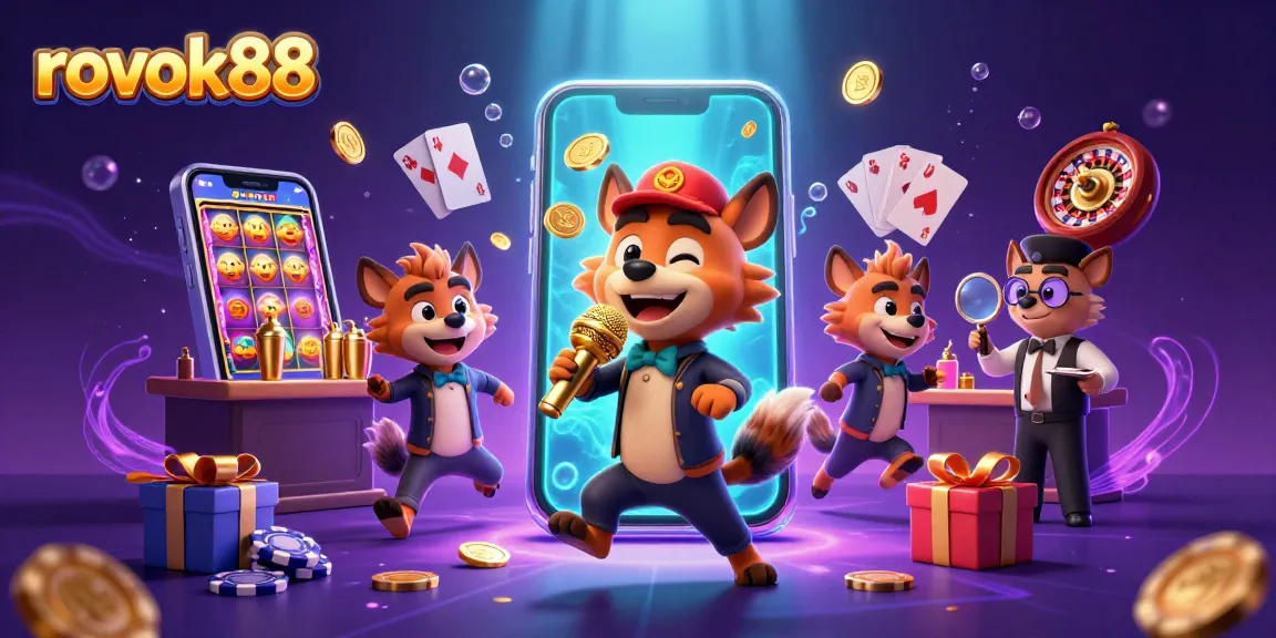Experience the vibrant atmosphere of rokok88's dynamic casino club with engaging hyena characters.