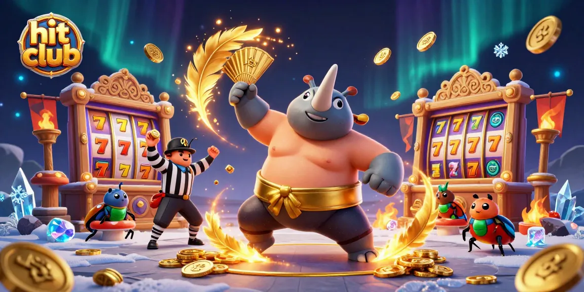 Experience the thrill of hit club with a dynamic 3D beetle casino showdown featuring vibrant slot machines.