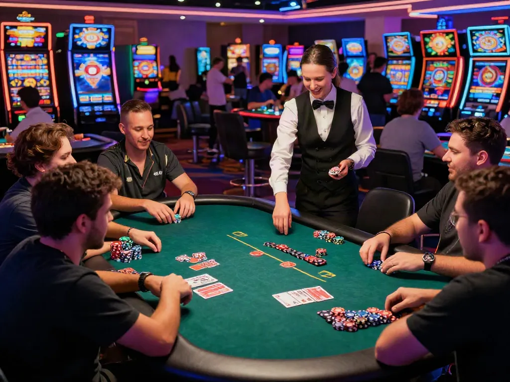 Engaging moment at tx88.com with players at a lively casino table.