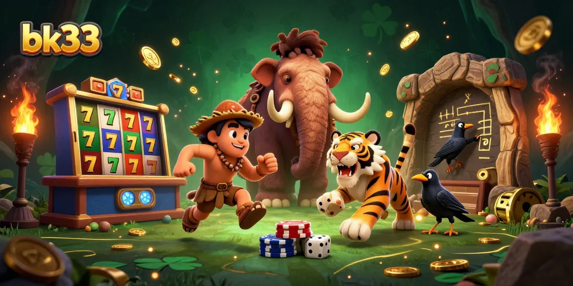 Join bk33 at this lively prehistoric casino, where cavemen and sabertooth tigers host a thrilling gaming adventure.
