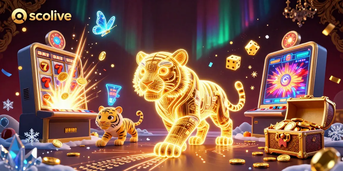 Socolive showcases a vibrant scene of golden tiger and butterflies in a dazzling casino environment.