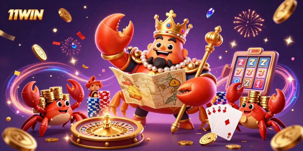 Engage with 11WIN's captivating casino world, featuring vibrant characters and thrilling gaming elements.