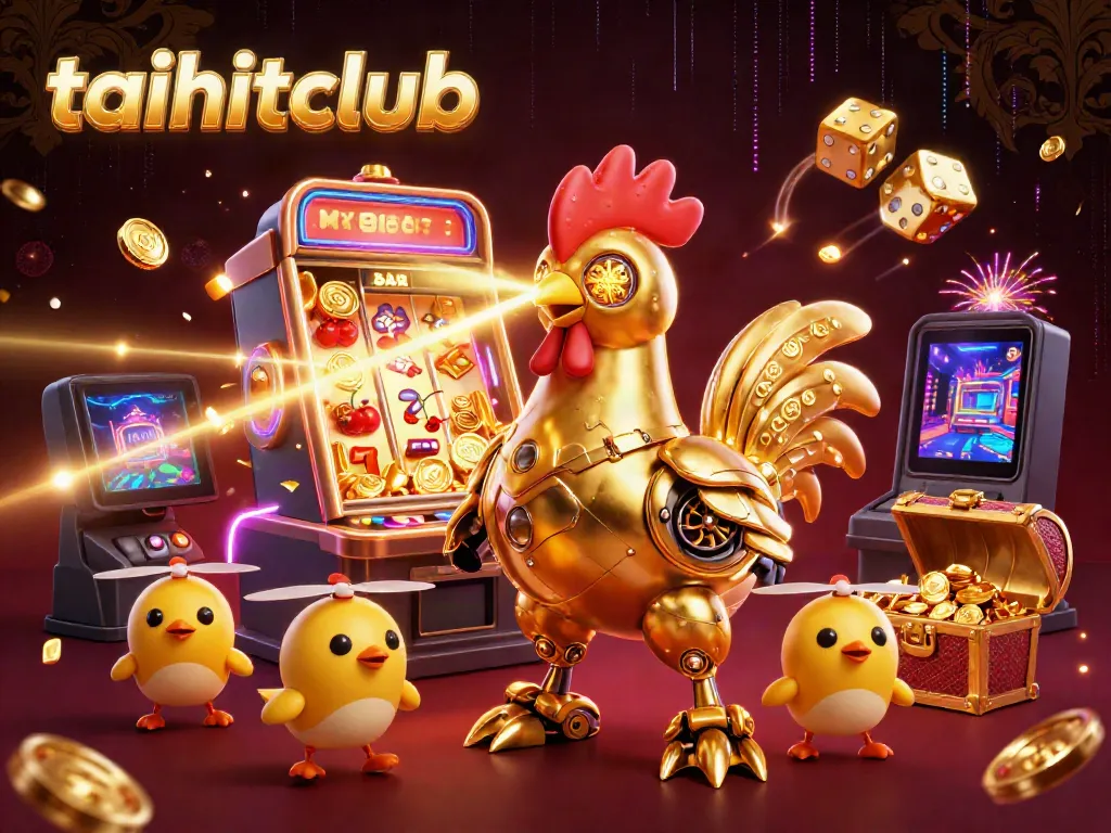 Experience the thrill of taihitclub with a dynamic 3D illustration of gaming excitement.