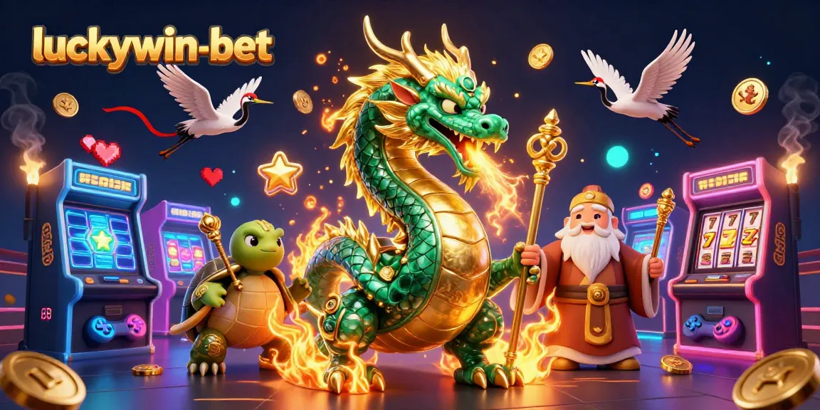 Experience breathtaking gameplay at luckywin-bet with iconic dragons and gaming machines in an immersive setting.
