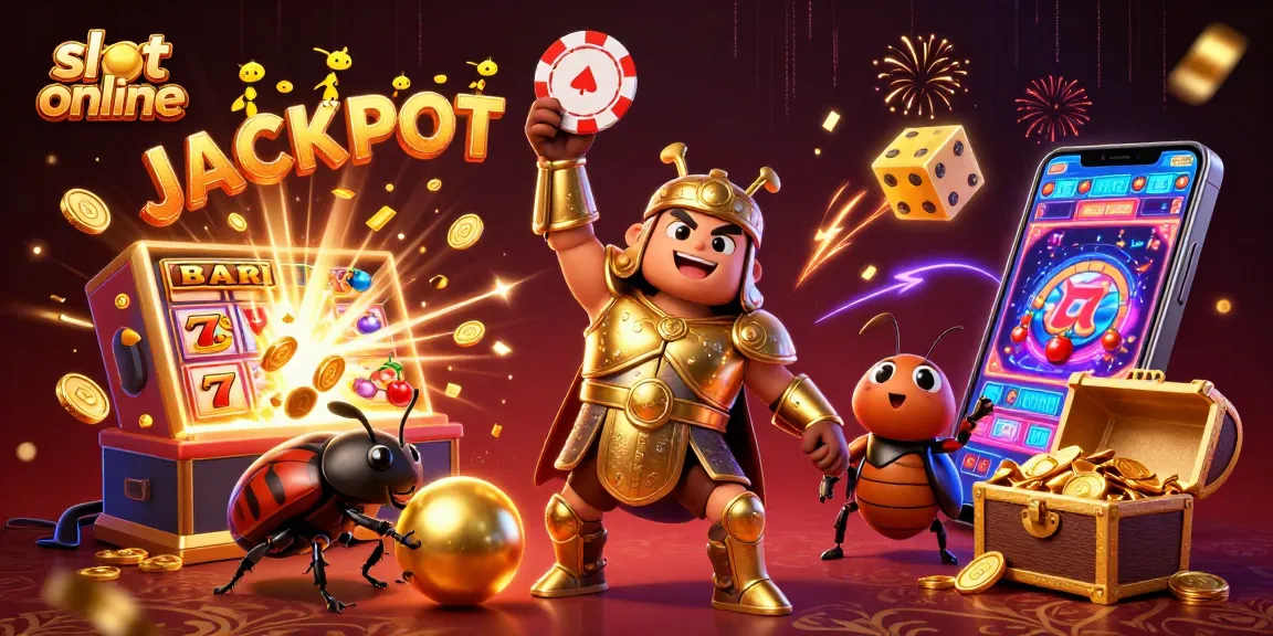 Menangkan slot online dan dapatkan jackpot dengan ilustrasi kasino penuh warna.