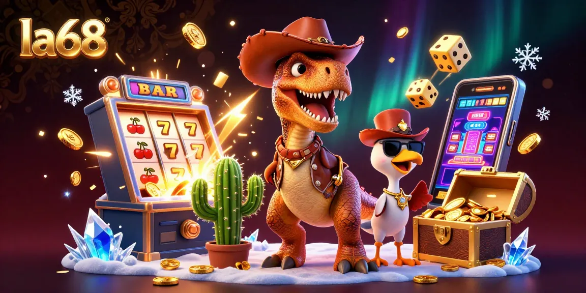 la68 players enjoy thrilling adventures with dynamic jackpots and vibrant casino elements in this rich illustration