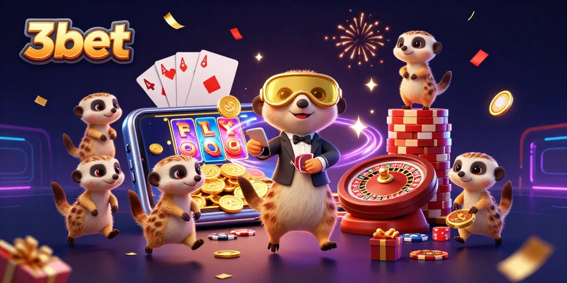 Experience thrilling fun at 3bet with lively meerkats operating a busy casino scene.