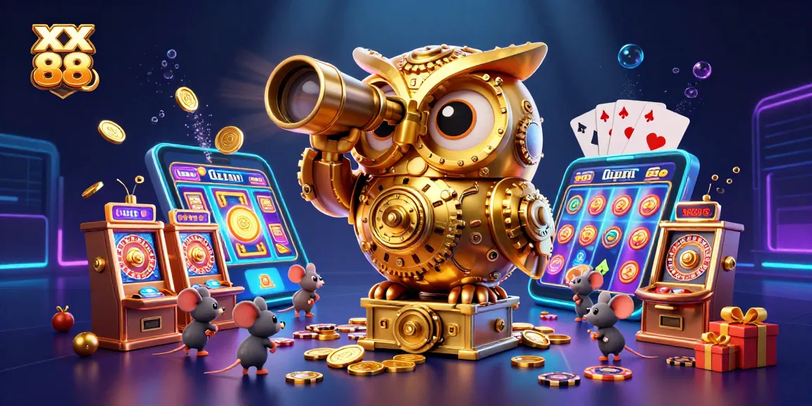 Engage in thrilling gaming at xx 88, featuring a vibrant casino scene with golden owl and dynamic elements.