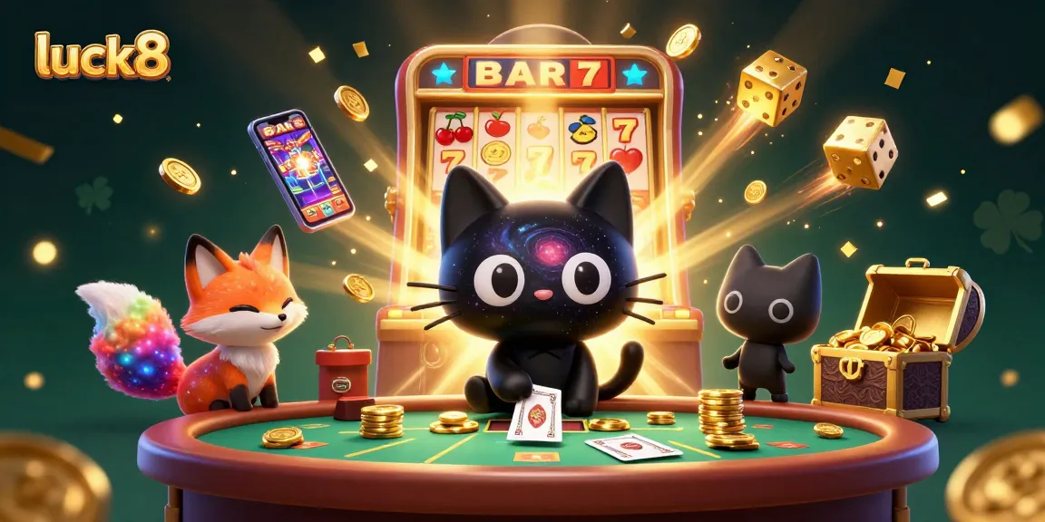 Experience the fun at luck8 with vibrant casino elements and engaging characters in an exciting game atmosphere.
