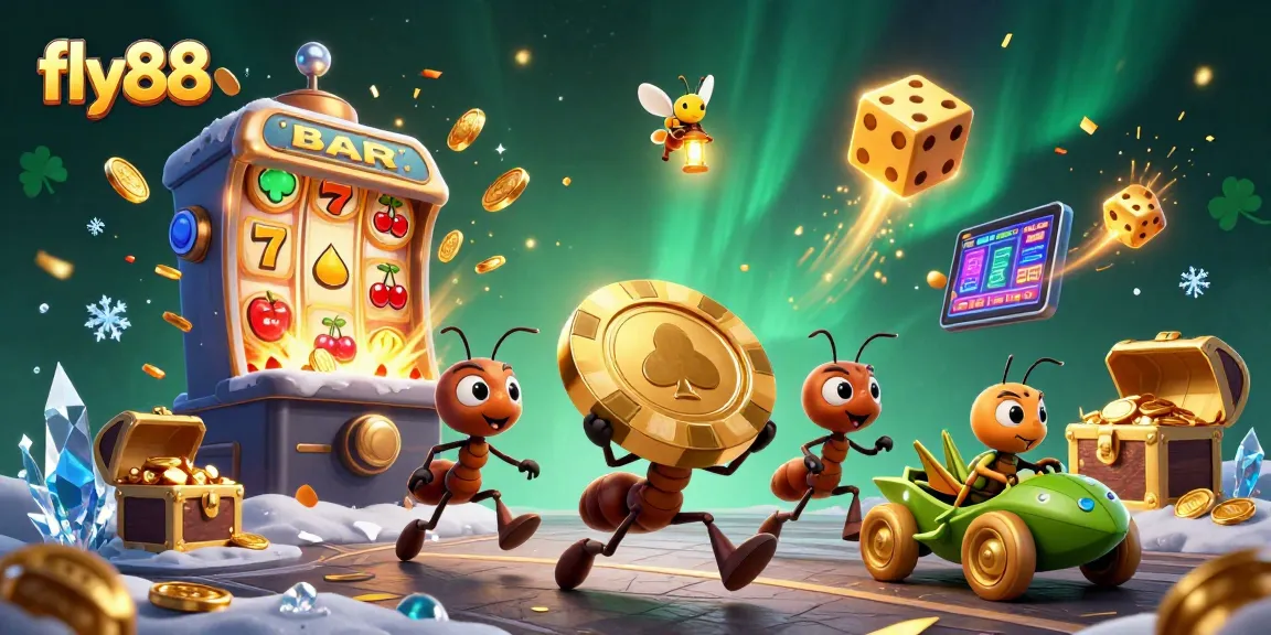 Fly88 casino characters engage in a playful heist with a golden poker chip, showcasing excitement and adventure.