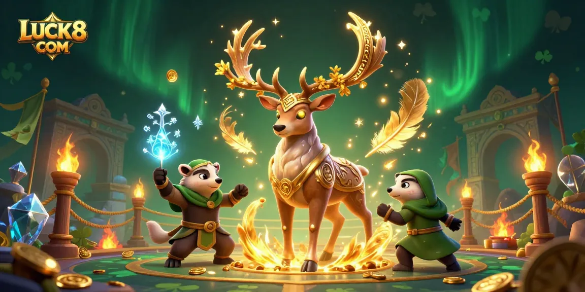 Experience gaming excitement at LUCK8 COM with captivating characters and dynamic casino elements.
