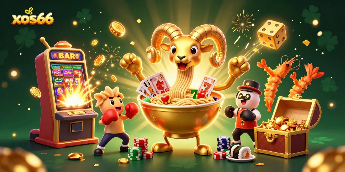 Experience thrilling wins with xoso66's dynamic gaming atmosphere in this lively illustration.