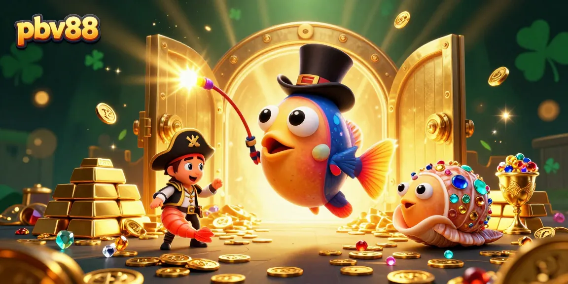 Engaging pbv88 illustration of deep-sea creatures playing with gold coins in a vibrant casino setting.