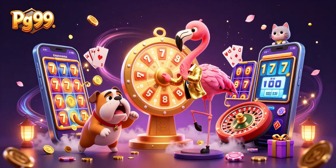 Spin to win on Pg 99 with exhilarating slots and vibrant prizes in a lively casino scene