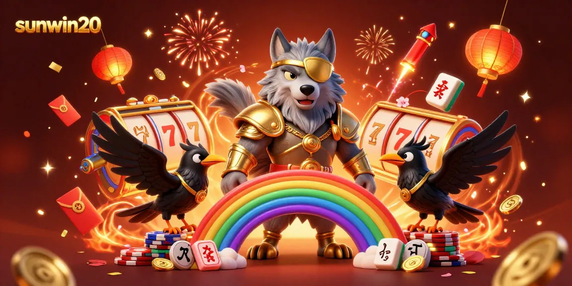 Engage in thrilling play at sunwin20 with Odin and mystical ravens amid a vibrant casino scene.