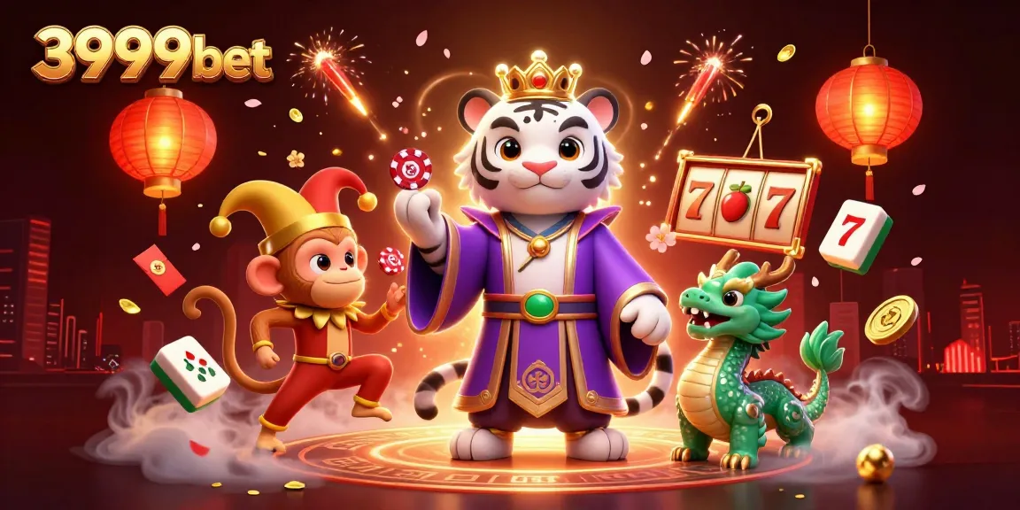 Engage with 3999bet's vibrant casino experience featuring playful characters and dynamic gaming elements.