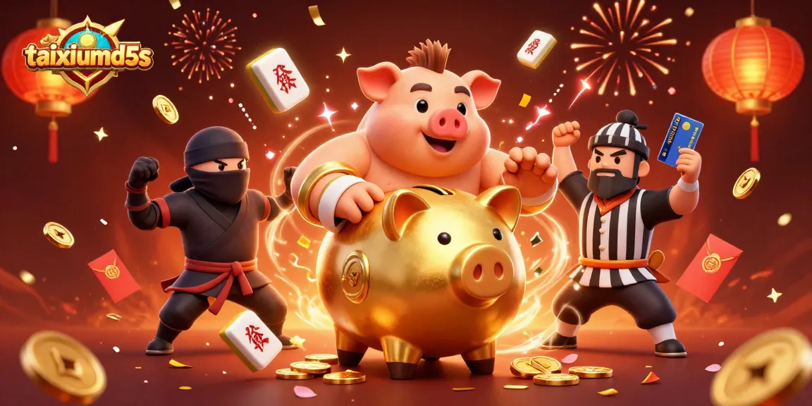 Experience thrilling wins with taixiumd5s as golden coins fall from action-packed characters in a vibrant casino scene.