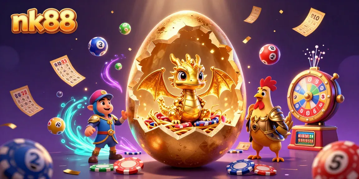 Win big with nk88 as the golden dragon and poker chips come alive in a vibrant casino scene.